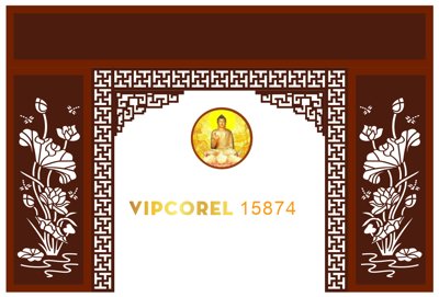 Hình ảnh file gốc in trần nhà Vách CNC ốp tường sau bàn thờ #96 file corel