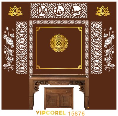 File gốc Vách CNC ốp tường sau bàn thờ #98 file corel (PNG) trong suốt (transparent)