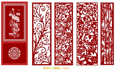 File PSD Vách ngăn CNC hoa lá - phòng thờ #109 file corel (bản gốc) dễ dàng edit