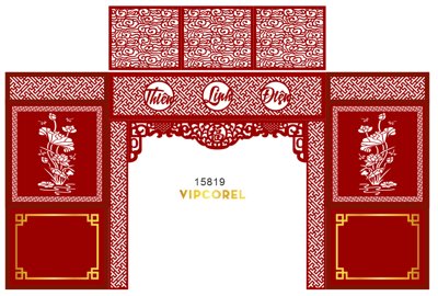 File tranh gốc Vách ngăn CNC phòng thờ #47 file corel (bản quyền) file PSD