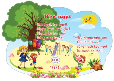 File gốc Văn thơ trang trí mầm non - Kẹo ngọt file PDF & CDR cho in ấn và thiết kế