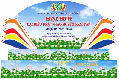File tranh in mica Vector Đại hội đại biểu phật giáo huyện Hàm Tân (độ phân giải cao)
