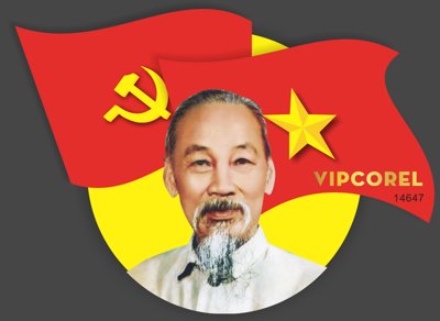 Download file Vector Cờ đảng, cờ búa liềm và Bác Hồ file Corel (chất lượng in ấn)