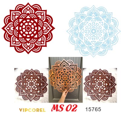 Ảnh mô tả file gốc in mica Vector Tấm ốp tường CNC sau bàn thờ Mandala