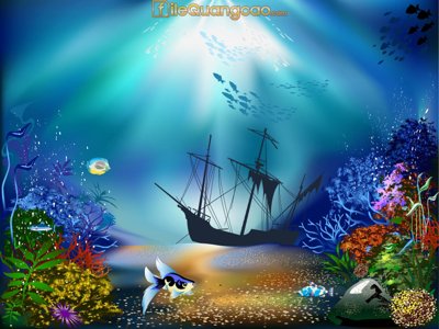 File tranh gốc Vector biển thiết kế dưới đáy đại dương #4 file EPS chủ đề hiện đại