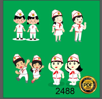 File gốc Vector chibi đội thiếu niên tiền phong file CorelDRAW x5 (PSD/TIFF) độ phân giải cao