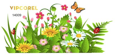 File tranh PSD Vector hình bụi hoa minh họa file corel chất lượng cao