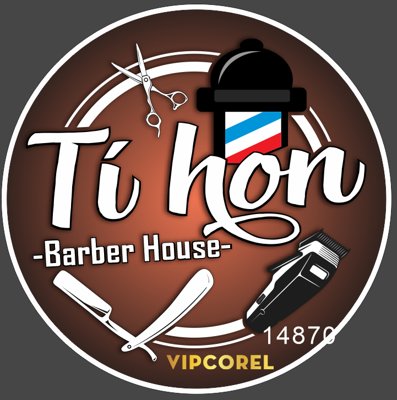 Tải file Vector logo Hair Salon Barber House tóc nam (ảnh gốc) in gạch men
