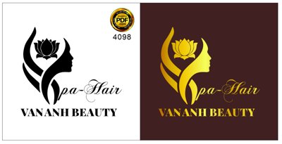 Download file gốc Vector logo Vân Anh Beauty Spa Hair file corel (in mica) trong suốt