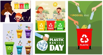 Ảnh gốc Vector phân loại rác thải bảo vệ môi trường file corel (siêu chi tiết) để in ấn