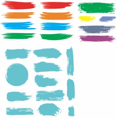 File ảnh Vector tập hợp các nét cọ vẽ tay màu nước (gốc) cho trang trí nội thất