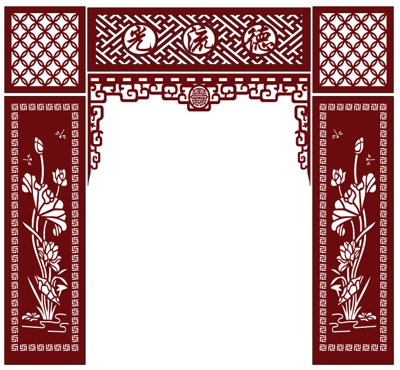 Tải file Vector vách CNC Phòng thờ hoa sen, chữ vạn #2 (gốc) chủ đề phong thủy