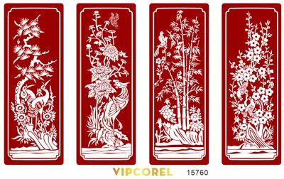 File tranh trang trí Vector vách CNC Tranh Tứ Quý 2025 file corel (file gốc)