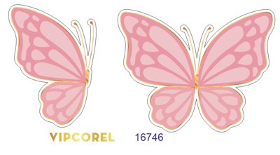 File tranh trang trí Vector vẽ cánh bướm hồng - con bướm file corel (file gốc)