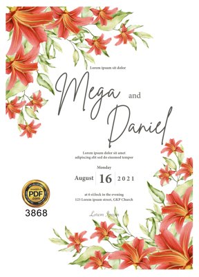 File tranh Vector wedding Invitation #103 file PDF (bản gốc) treo quán cafe