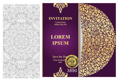 File gốc Vector wedding Invitation #125 file PDF (ảnh chi tiết) để in trần