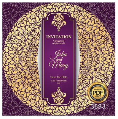 File ảnh Vector wedding Invitation #128 file PDF (gốc) in backdrop sự kiện