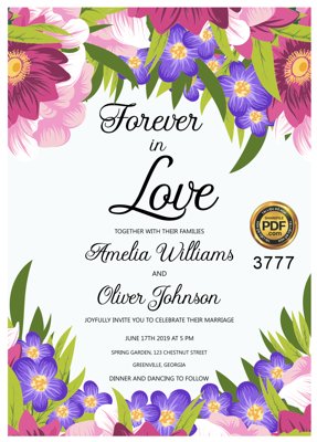 File tranh Vector wedding Invitation #12 file PDF (gốc) in vải canvas