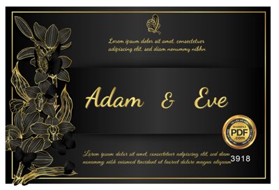 File gốc Vector wedding Invitation #153 file PDF (in tráng gương) hiện đại