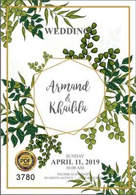File tranh Vector wedding Invitation #15 file PDF (gốc) in vải canvas