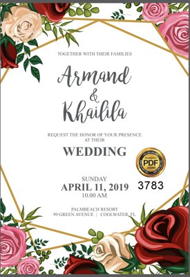 File ảnh Vector wedding Invitation #18 file PDF (gốc) in poster