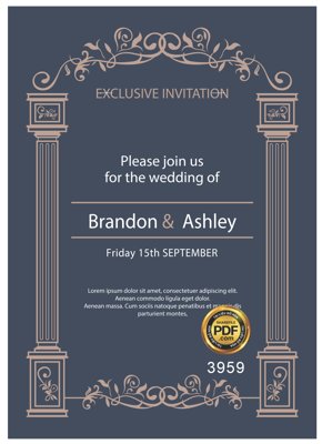 Tải file gốc Vector wedding Invitation #195 file PDF (in khổ lớn) quảng cáo