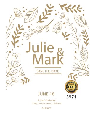 Hình ảnh file gốc Vector wedding Invitation #207 file PDF cho in UV