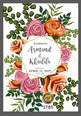 File tranh gốc PSD Vector wedding Invitation #20 file PDF còn nguyên layer