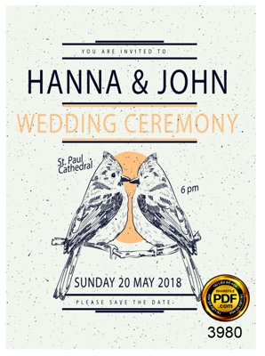 File tranh Vector wedding Invitation #216 file PDF (ảnh gốc) in trần nhà