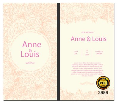 File ảnh Vector wedding Invitation #222 file PDF (gốc) in PP, decal