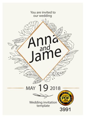 File gốc Vector wedding Invitation #227 file PDF (PNG) trong suốt (transparent)