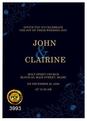 File in ấn chuyên nghiệp Vector wedding Invitation #229 file PDF (file gốc)
