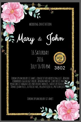 File tranh Vector wedding Invitation #37 file PDF (bản gốc) treo tường