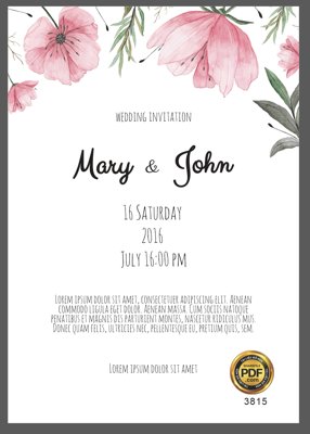 File gốc Vector wedding Invitation #50 file PDF (in lụa) tranh thuận buồm