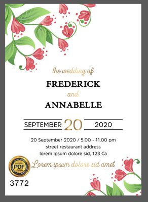 Tệp tin gốc Vector wedding Invitation #7 file PDF (chất lượng cao) Vector wedding Invitation #7 file PDF