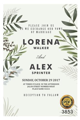 File gốc Vector wedding Invitation #88 file PDF (in ấn) không giới hạn