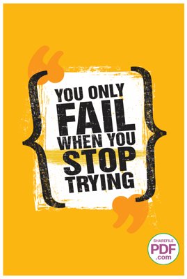 File tranh You only fail when you stop trying file vector PDF (gốc) chủ đề động vật