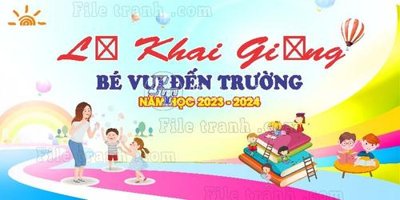 File in trần backdrop khai giang truong mam non (3) (file gốc) hoa văn 3D