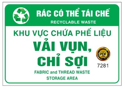 Cung cấp file tranh gốc biển khu vực chứa phế liệu vải vụ, chỉ sợi - rác có thể tái chế độc quyền