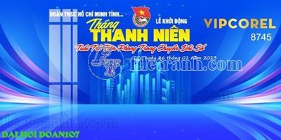 File PSD File thiết kế mẫu pano phông tranh đại hội đoàn 107 (bản gốc) dễ dàng edit