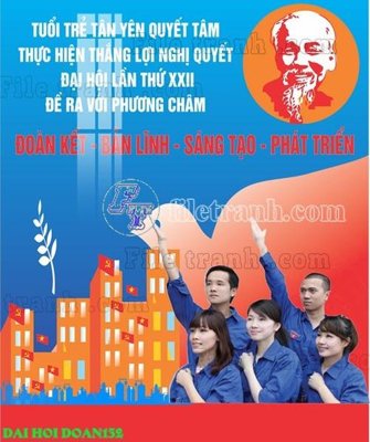 File PSD File thiết kế mẫu pano phông tranh đại hội đoàn 132 (nguyên bản) cho thiết kế