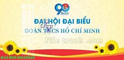 File in trần File thiết kế mẫu pano phông tranh đại hội đoàn 145 (file gốc) hoa văn 3D