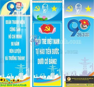 File gốc File thiết kế mẫu pano phông tranh đại hội đoàn 148 (in tráng gương) nghệ thuật