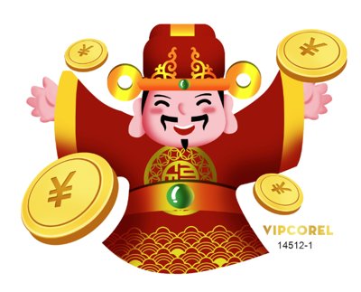 File tranh gốc PSD icon Thần tài đến file ảnh tách nền PDF còn nguyên layer