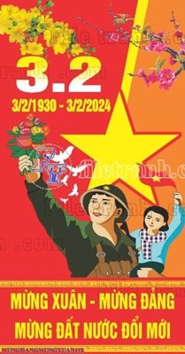 File gốc File thiết kế mẫu tranh mừng đảng mừng xuân MX112 (in tráng gương) nghệ thuật