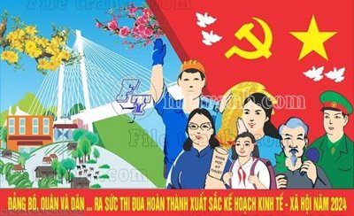 File ảnh File thiết kế mẫu tranh mừng đảng mừng xuân MX126 (gốc) in quảng cáo ngoài trời