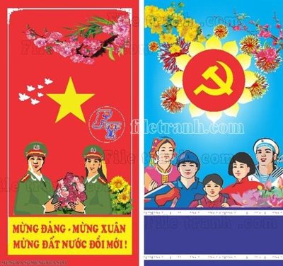 File PSD File thiết kế mẫu tranh mừng đảng mừng xuân MX153 (bản gốc) độ phân giải cao