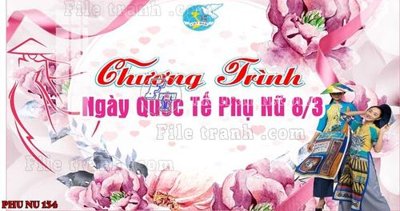 Hình ảnh file gốc in trần nhà File mẫu phông sân khấu quốc tế phụ nữ 8/3 mã 134