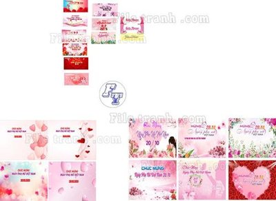 File tranh File mẫu phông sân khấu quốc tế phụ nữ 8/3 mã 164 (bản gốc) in lụa 5D