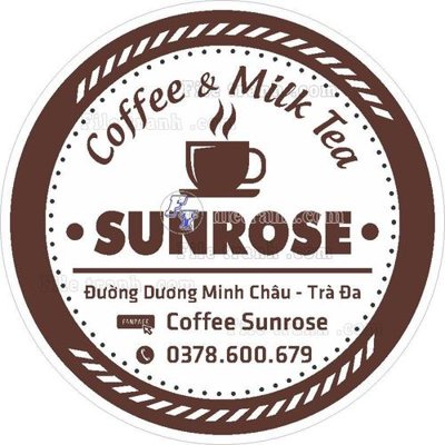 File gốc tem cafe sunrose (cho in 3D) độc đáo